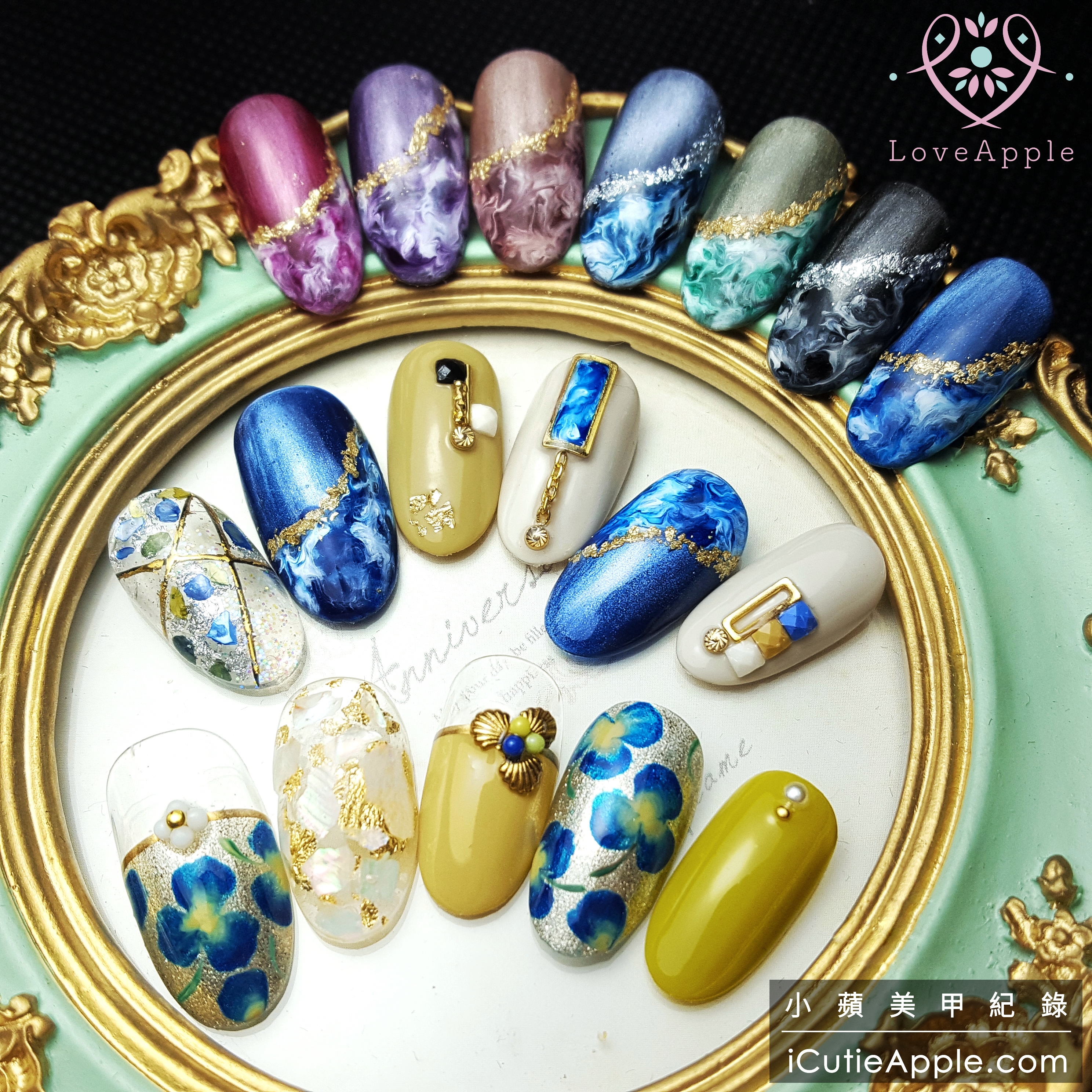 【美甲彩繪】微奢古典花朵 & 幻境雲染 ❤ 大森Puffs Gel泡芙彩膠秋冬指標新色上市